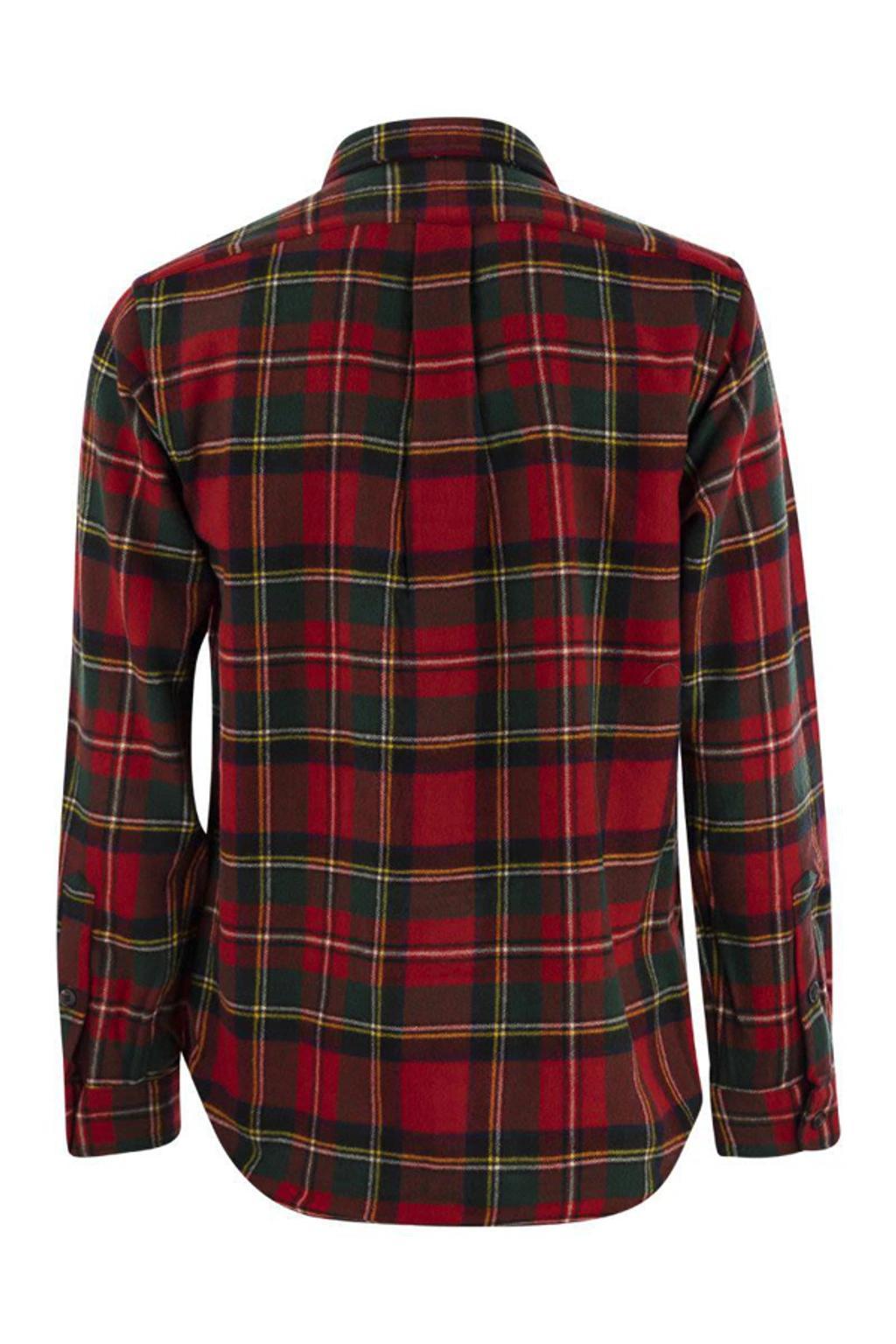 Checked Wool Shirt In Red Product Image