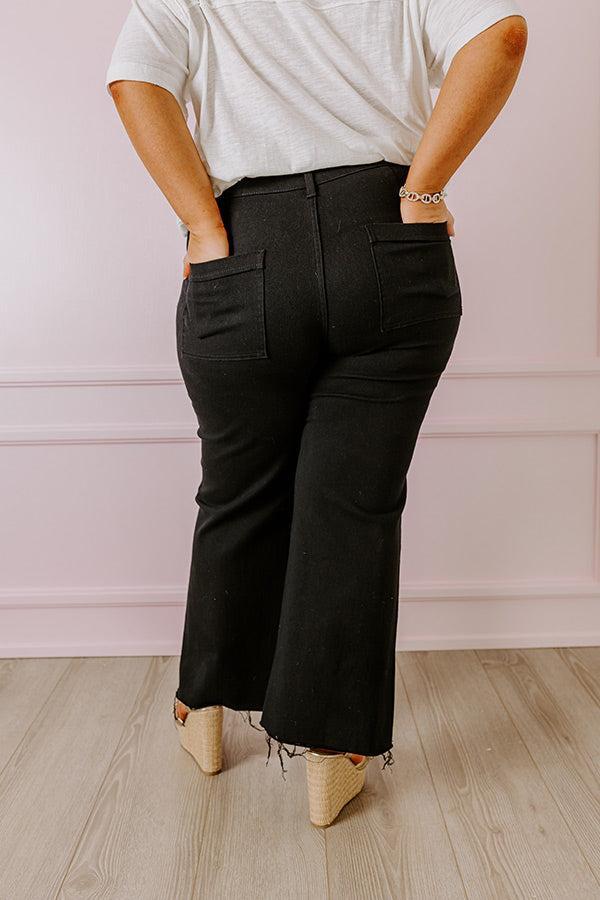 The Adriana High Waist Wide Leg Jean in Black Curves Product Image