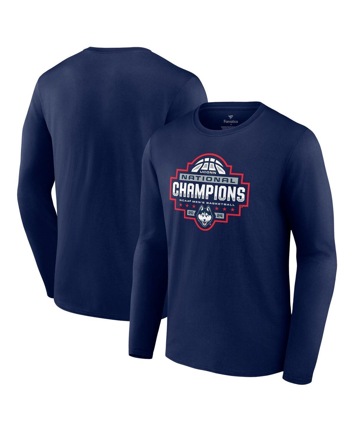 Fanatics Mens UConn Huskies 2024 Ncaa Mens Basketball National Champions Logo Long Sleeve T-Shirt Product Image