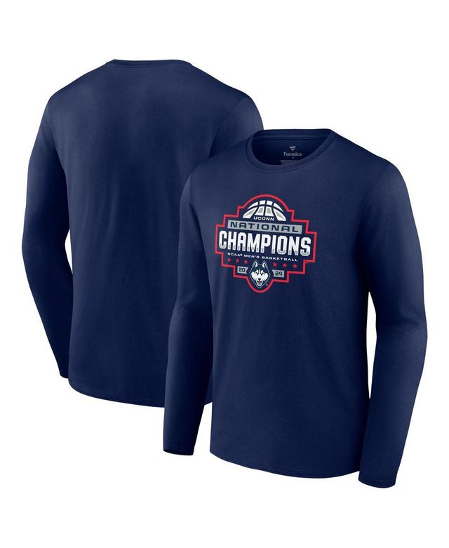 Fanatics Mens UConn Huskies 2024 Ncaa Mens Basketball National Champions Logo Long Sleeve T-Shirt Product Image