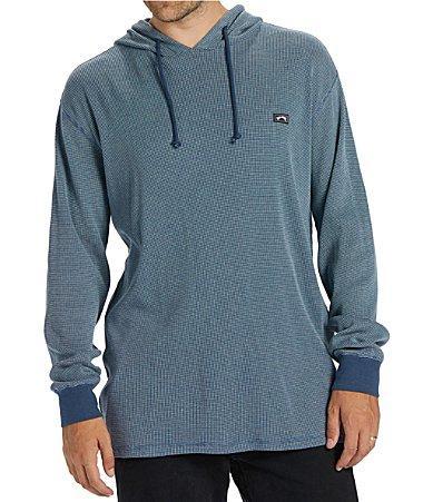 Billabong Keystone Long-Sleeve Two-Tone Waffle-Knit Thermal Pullover Hoodie Product Image