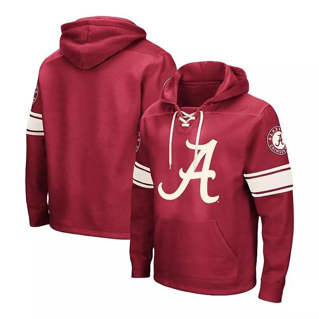 Mens Colosseum Crimson Alabama Crimson Tide Big & Tall Hockey Lace-Up Pullover Hoodie Product Image