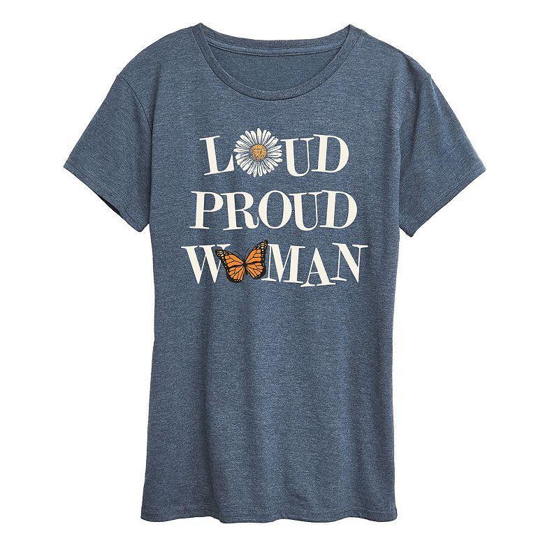 Instant Message Womens Womens Tee Shirts HEATHER - Heather Blue Loud Proud Woman Graphic Tee - Women & Plus Product Image