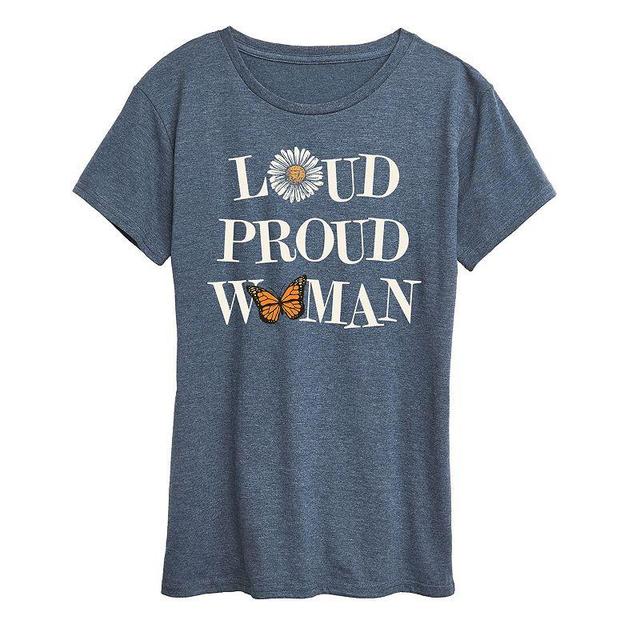 Instant Message Womens Womens Tee Shirts HEATHER - Heather Blue Loud Proud Woman Graphic Tee - Women & Plus Product Image