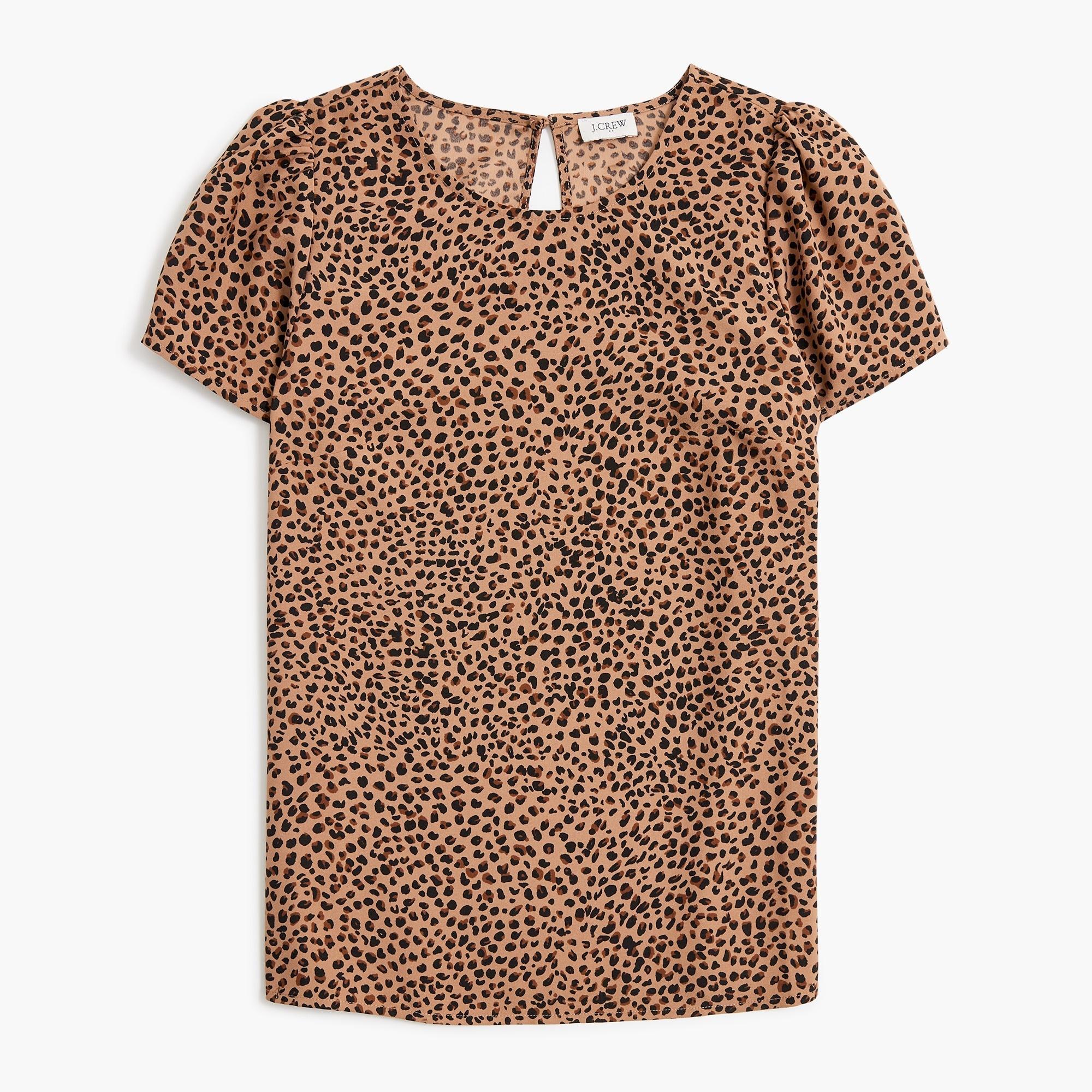 Printed short-sleeve crepe top Product Image