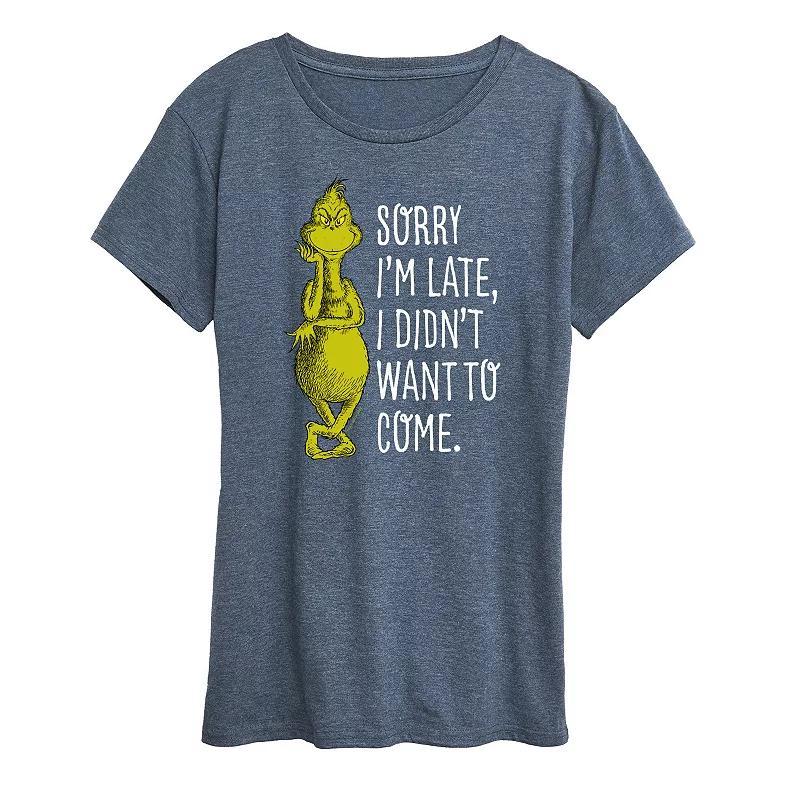 Womens Dr. Seuss The Grinch Sorry Im Late Graphic Tee, Girls Product Image