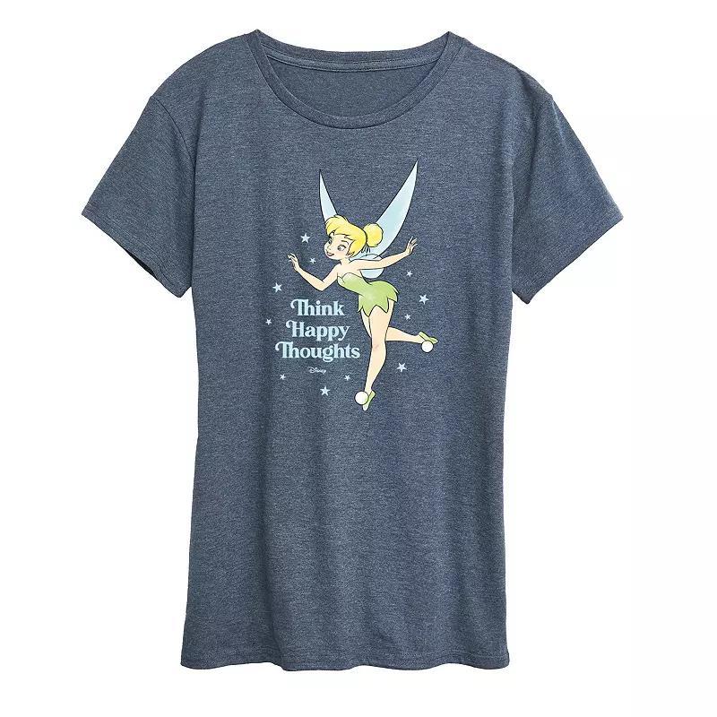 Disneys Tinker Womens Bell Happy Graphic Tee, Girls Grey Blue Product Image