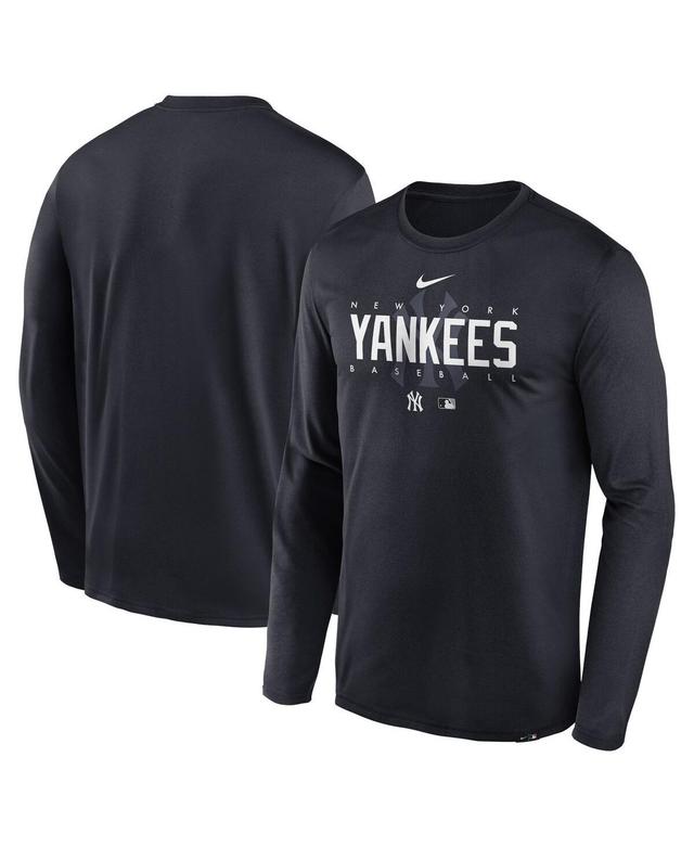 Mens Nike Navy New York Yankees Authentic Collection Team Logo Legend Performance Long Sleeve T-shirt Product Image