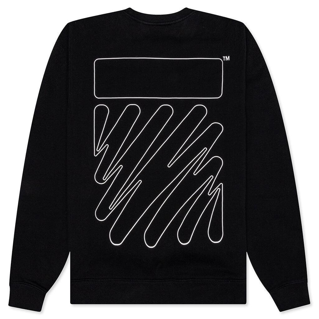 Wave Outl Diag Slim Crewneck - Black/White Male Product Image