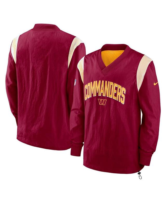 NIKE Burgundy Washington Commanders Sideline Athletic Stack V-neck Pullover Windshirt Jacket Product Image