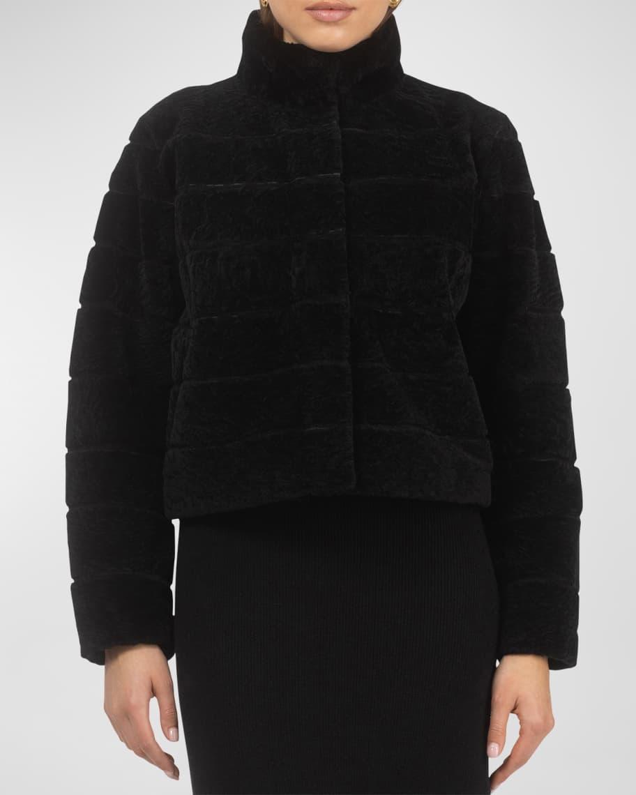 Reversible Textured Lamb Shearling Jacket Product Image