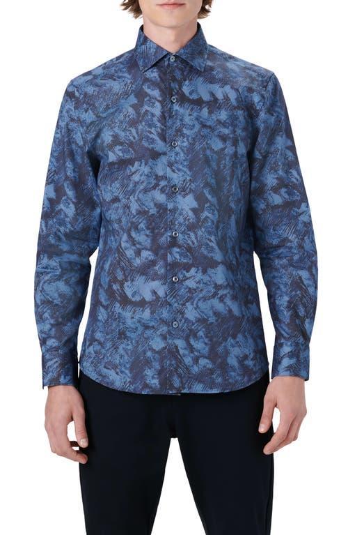 Bugatchi Shaped Fit Abstract Print Stretch Cotton Button-Up Shirt Product Image