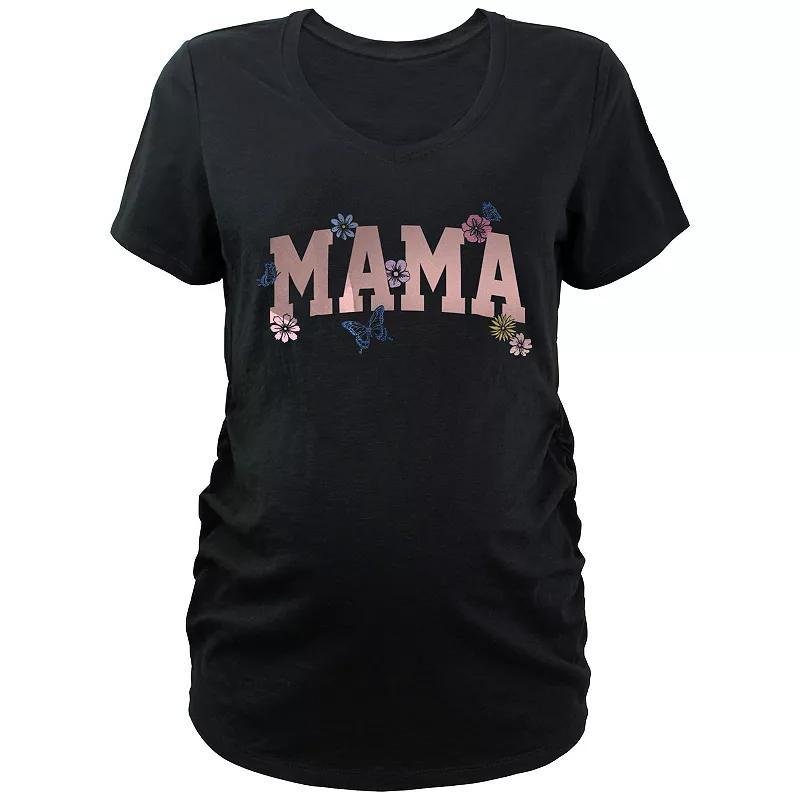 Maternity Mama Flowers V-Neck Graphic Tee, Womens Product Image