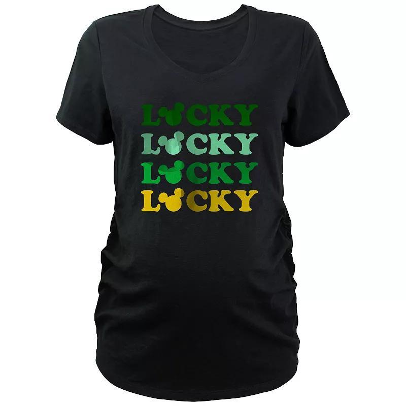 Disneys Mickey Mouse Lucky Maternity Graphic Tee, Womens Product Image