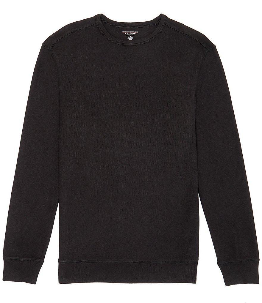 Roundtree & Yorke Long-Sleeve Solid Waffle-Knit Sleep T-Shirt Product Image