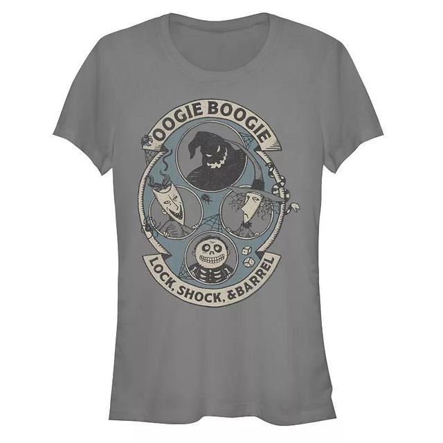 Disneys The Nightmare Before Christmas Womens Oogie Boogie Family Crest Tee, Girls Grey Product Image