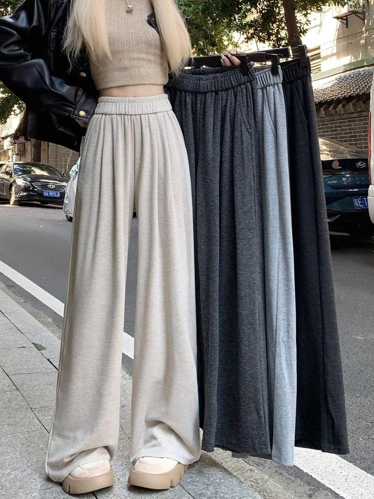 Elastic Waist Wide Leg Pants Product Image