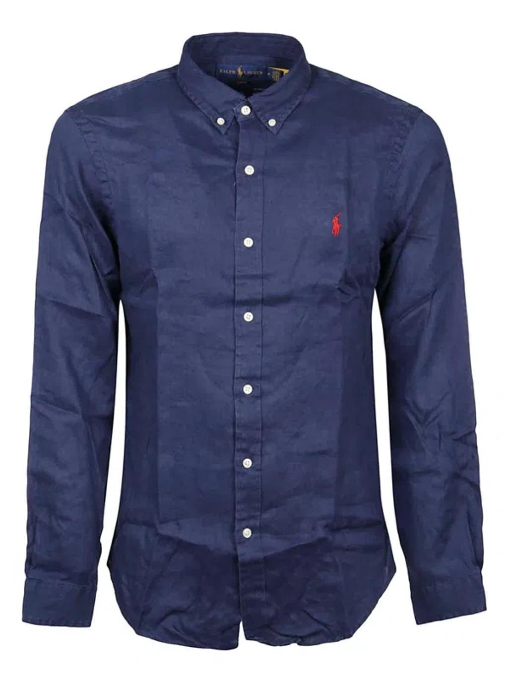 Long Sleeve-sport Shirt In Blue product image