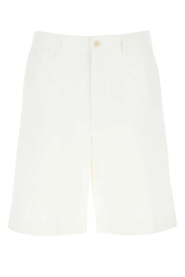 GUCCI Cotton Drill Shorts With Patch In White Product Image