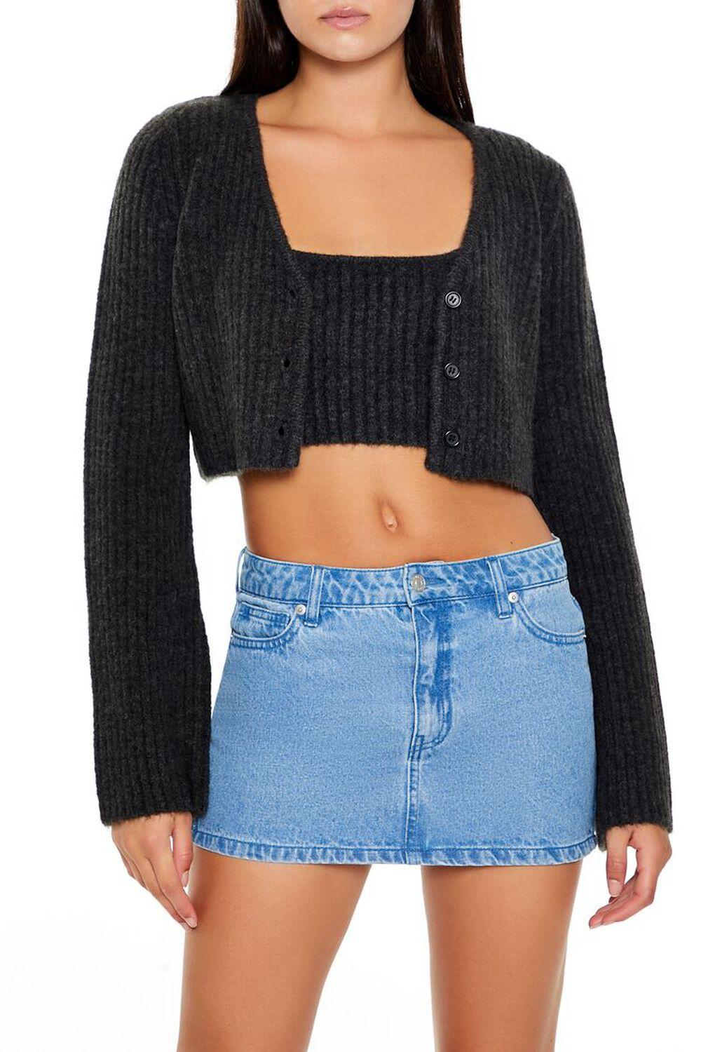 Chenille Sweater Crop Top & Cardigan Sweater | Forever 21 Product Image