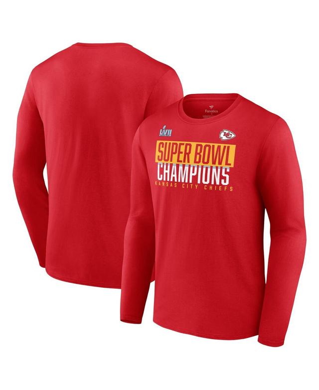 Mens Fanatics Red Kansas City Chiefs Super Bowl Lvii Champions Big and Tall Foam Finger Long Sleeve T-shirt Product Image