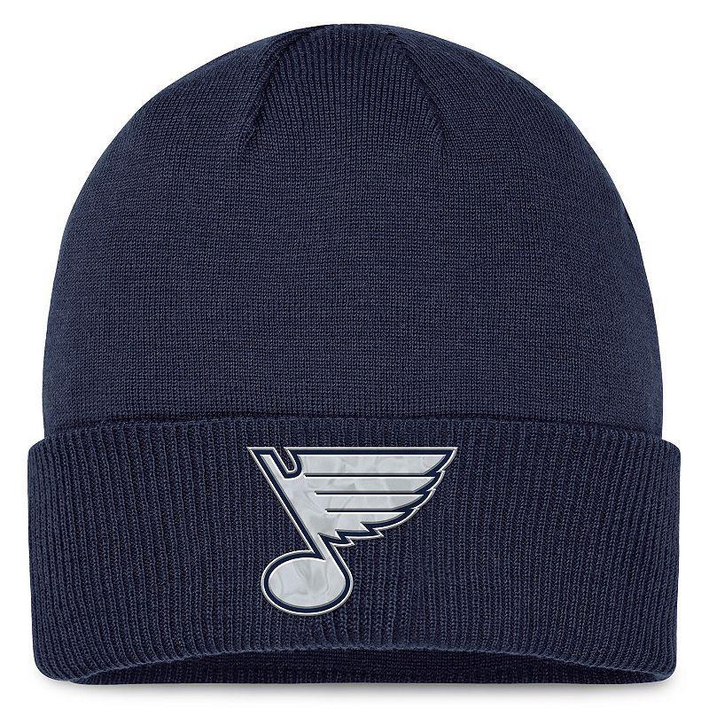 Mens Fanatics Branded St. Louis Blues Authentic Pro Road Metallic Cuffed Knit Hat Product Image