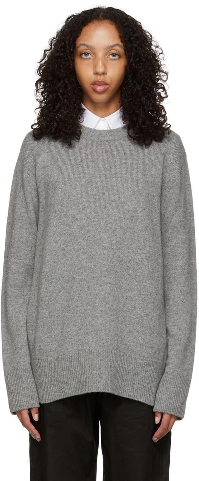 Marle-knit Wool-blend Jumper In Grey Melange Product Image