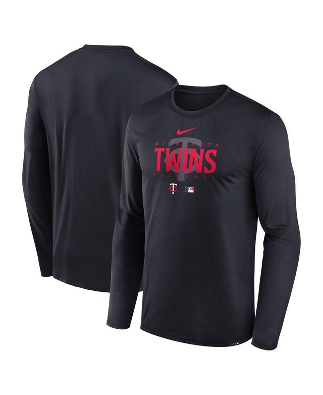 Mens Nike Navy Minnesota Twins Authentic Collection Team Logo Legend Performance Long Sleeve T-shirt Product Image