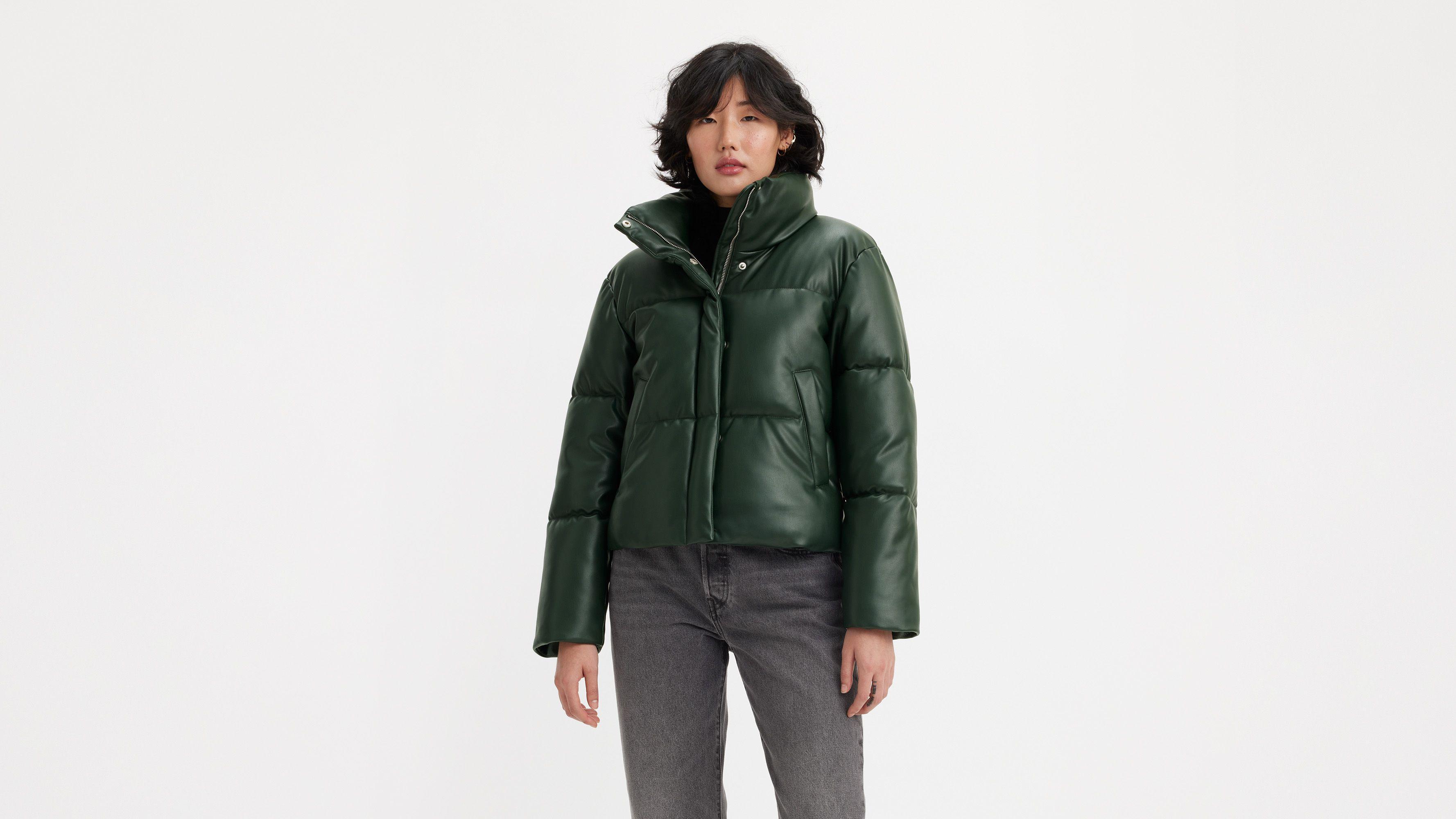 Levis Faux Leather Puffer Jacket - Womens Product Image