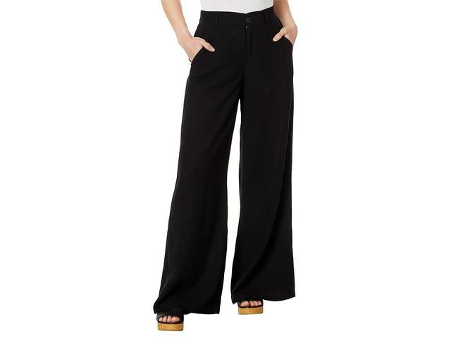 NIC+ZOE 31 Rumba Linen Wide Leg Trousers Onyx) Women's Casual Pants Product Image