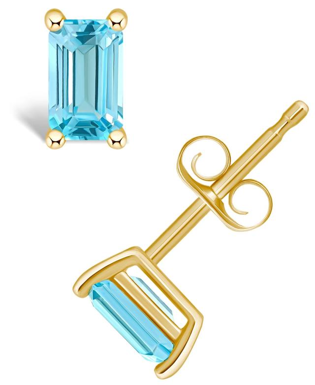 Blue Topaz (3/4 ct. t.w.) Stud Earrings in 14K Yellow Gold or 14k White Gold Product Image