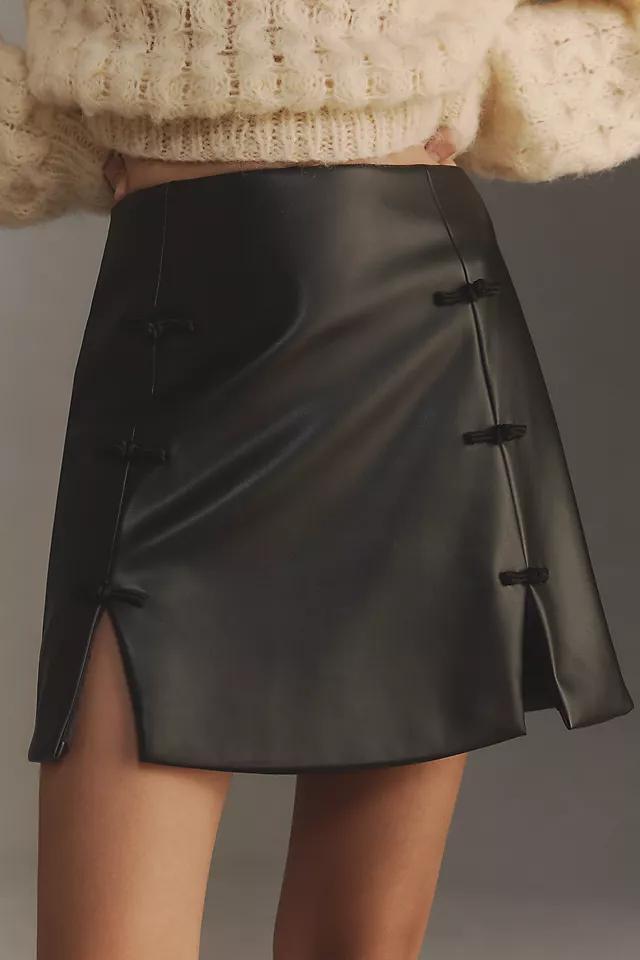 SAU LEE Sadie Faux-Leather Mini Skirt Product Image