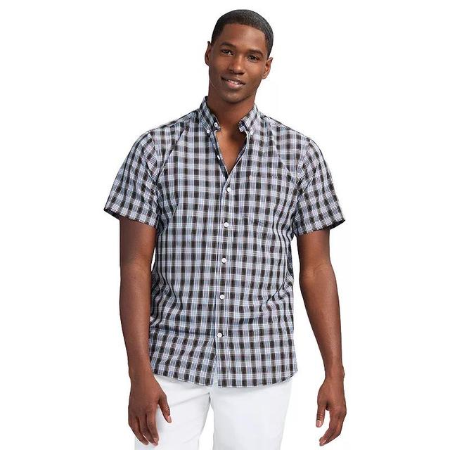 Mens IZOD Breeze Button-Down Shirt Grey Plaid Product Image