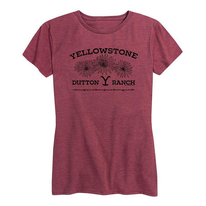 Womens Yellowstone Wildflowers Graphic Tee Med Grey Product Image