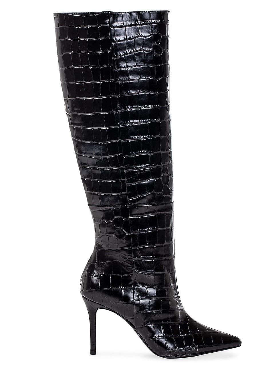 BLACK SUEDE STUDIO Tory Croc Embossed Knee High Boot Product Image