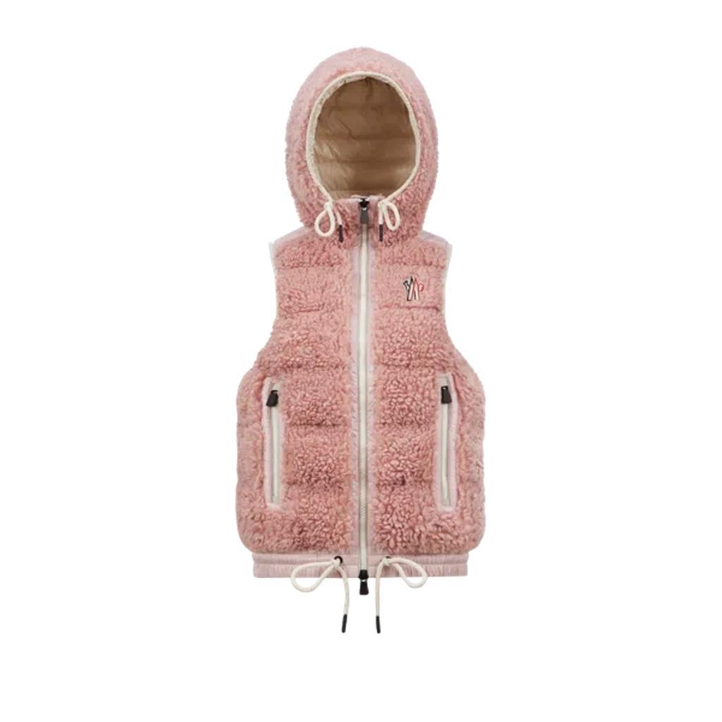 MONCLER Padded Teddy Zip-up Vest Pink product image