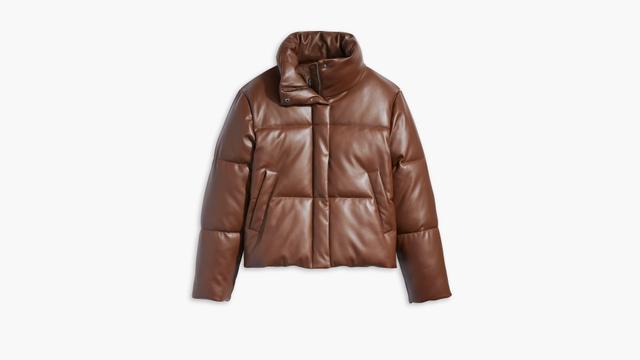 Levis Faux Leather Puffer Jacket - Womens Product Image