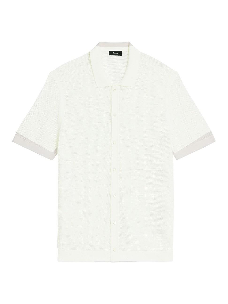 Mens Cairn Open Knit Button-Down Shirt Product Image