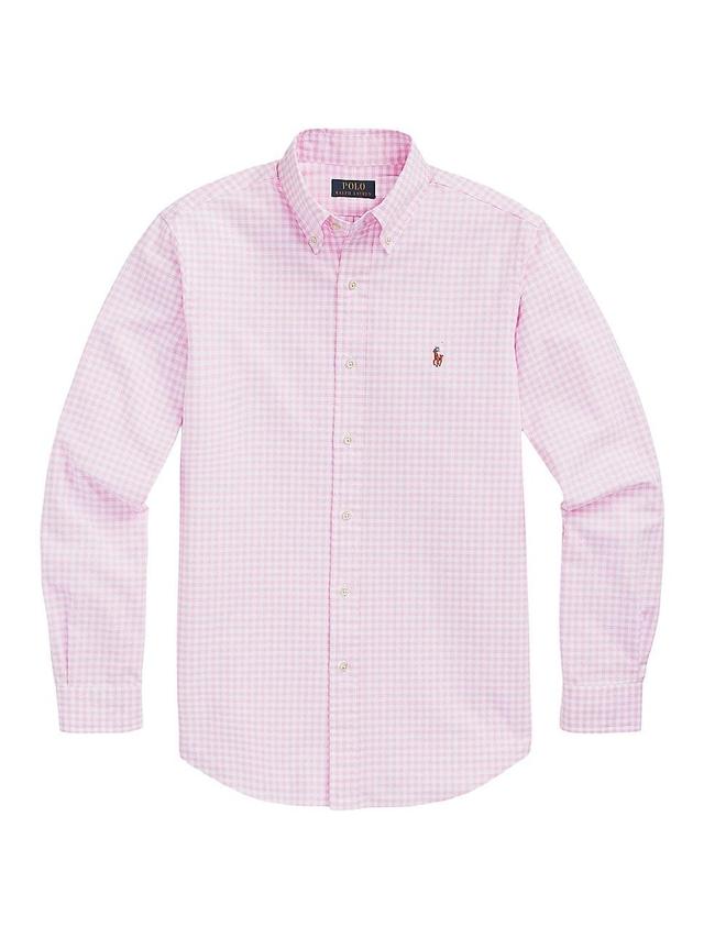 Mens Gingham Oxford Button-Front Shirt Product Image