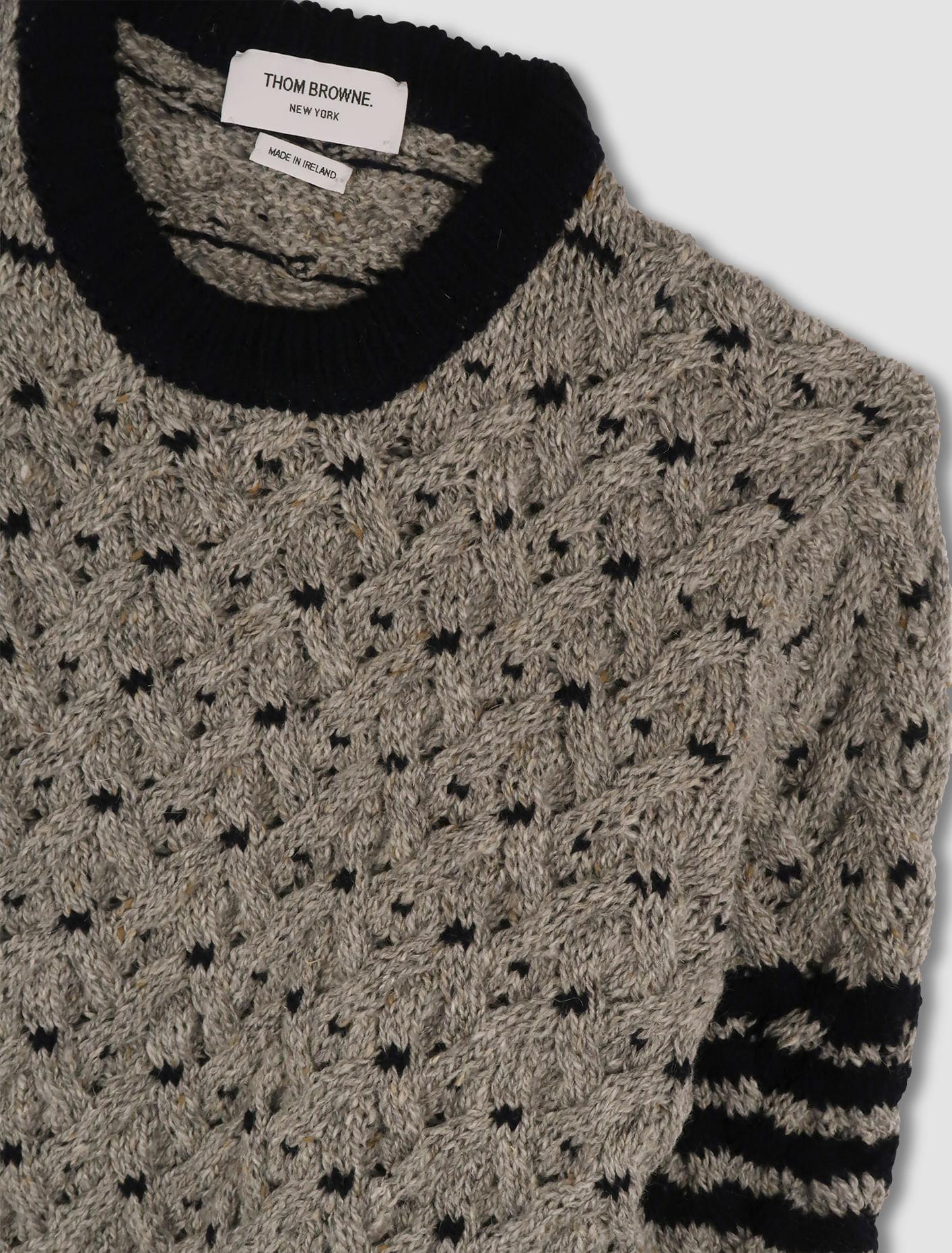 THOM BROWNE Crew Neck Pullover In Lt Grey Product Image