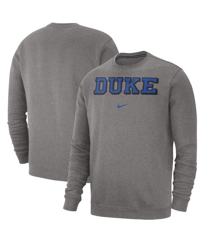 Mens Nike Heather Gray Duke Blue Devils Club Fleece Sweatshirt Product Image