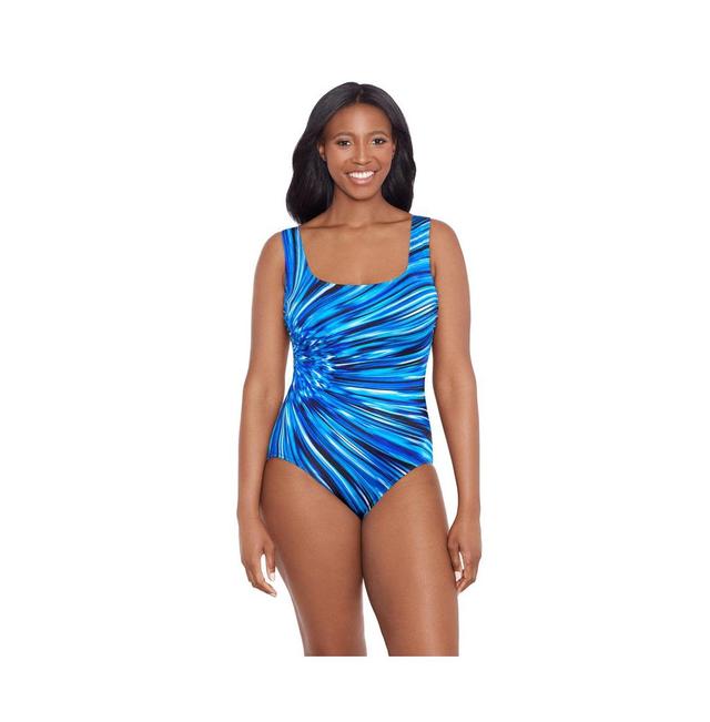 Womens Longitude Panel Scoopneck Tank One-Piece Swimsuit Product Image