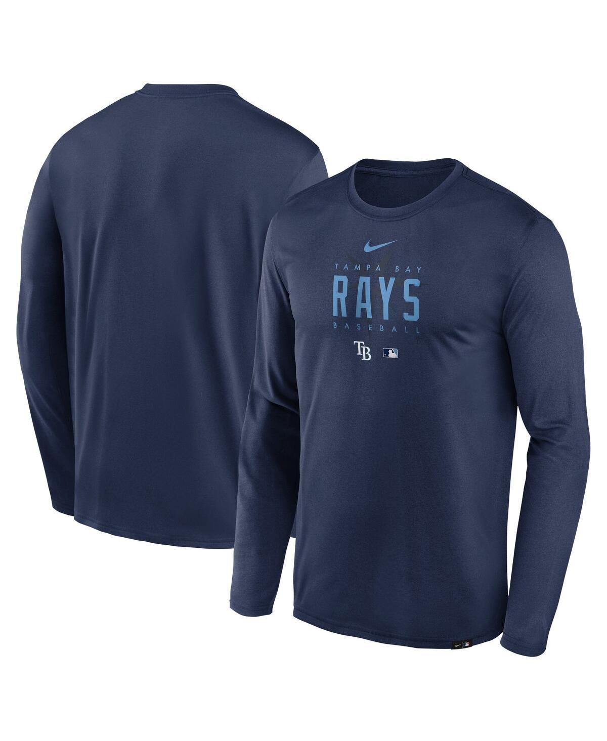 Men's Nike Navy Tampa Bay Rays Authentic Collection Team Logo Legend Performance Long Sleeve T-Shirt Product Image