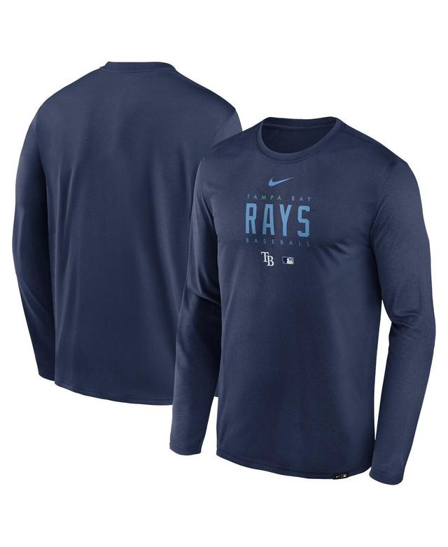 Mens Nike Navy Tampa Bay Rays Authentic Collection Team Logo Legend Performance Long Sleeve T-shirt Product Image