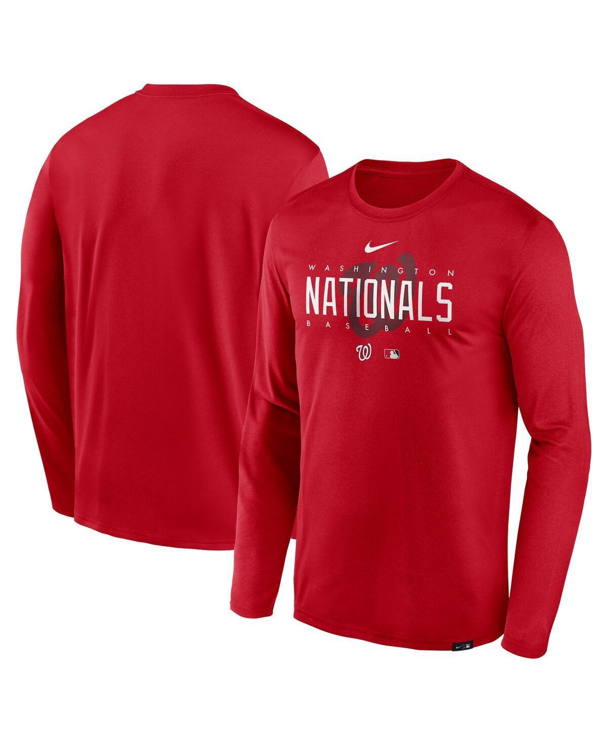 Mens Nike Red Washington Nationals Authentic Collection Team Logo Legend Performance Long Sleeve T-shirt Product Image