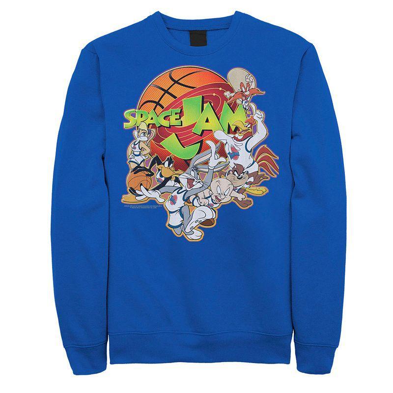 Mens Looney Tunes Space Jam Group Shot Basketball Logo Sweatshirt Product Image