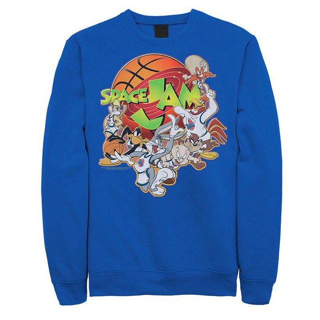 Mens Looney Tunes Space Jam Group Shot Basketball Logo Sweatshirt Product Image