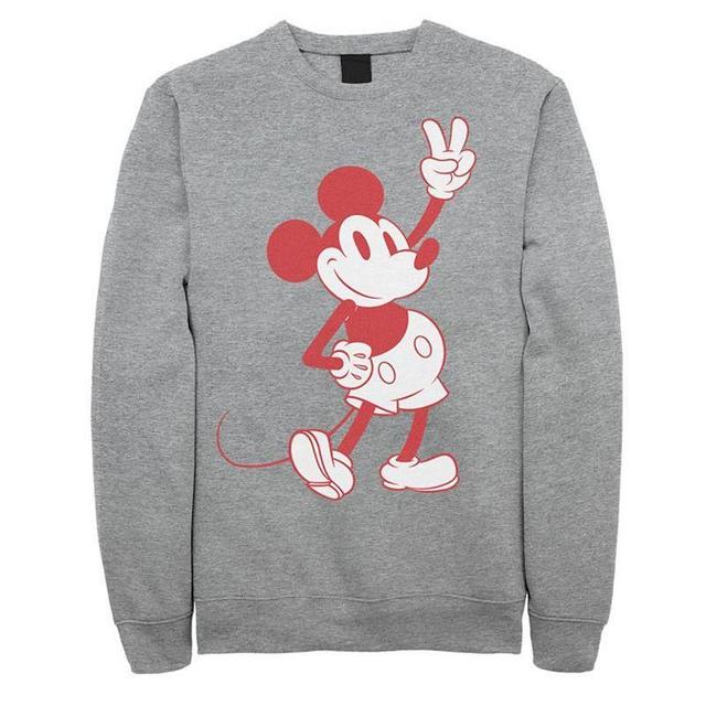 Disneys Mickey And Friends Mickey Mens Peace Outline Sweatshirt Athletic Grey Product Image