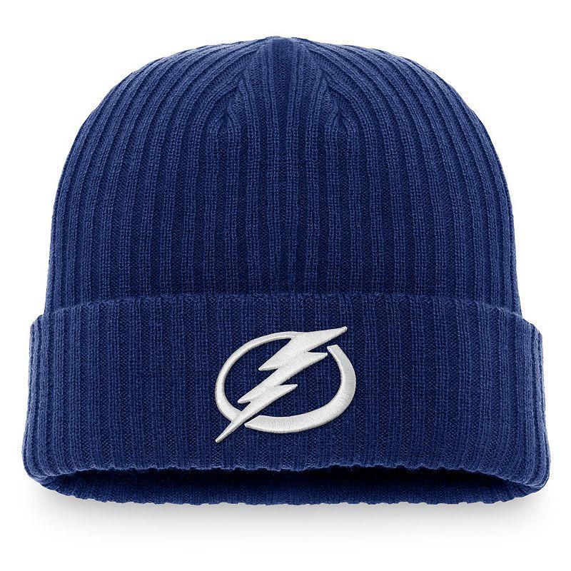 Mens Fanatics Blue Tampa Bay Lightning Core Primary Logo Cuffed Knit Hat Product Image