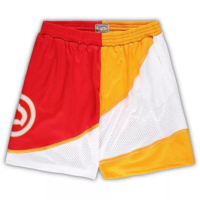 Mens Mitchell & Ness /Red Atlanta Hawks Big & Tall Hardwood Classics Split Swingman Shorts Product Image